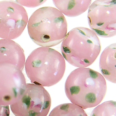 8mm Round Flower Inside - Pink