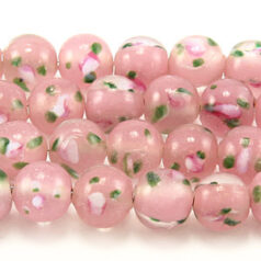 8mm Round Flower Inside - Pink