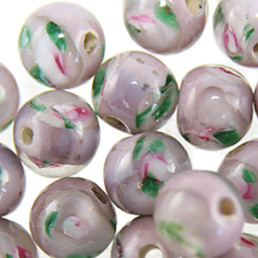 8mm Round Flower Inside - Mauve