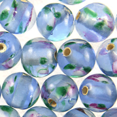 8mm Round Flower Inside - Light Sapphire