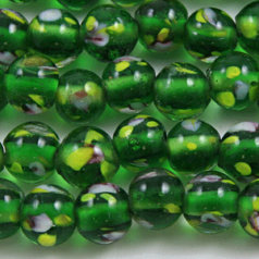 8mm Round Flower Inside - Green