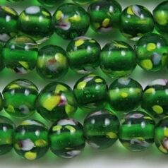 8mm Round Flower Inside - Green