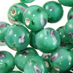 8mm Round Flower Inside - Dark Green
