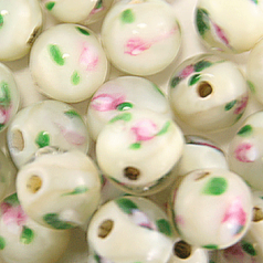 8mm Round Flower Inside - Natural