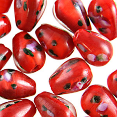 9x14mm Drop Flower Inside - Red