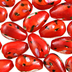 9x14mm Drop Flower Inside - Orange