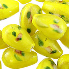 9x14mm Drop Flower Inside, YELLOW