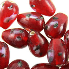 9x14mm Drop Flower Inside, BURGUNDY