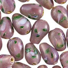 9x14mm Drop Flower Inside - Mauve