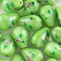 9x14mm Drop Flower Inside - Lt. Green