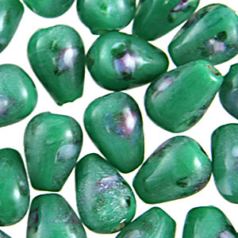 9x14mm Drop Flower Inside - Dark Green