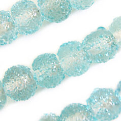 8mm Round Clear Sugarcoat,  AQUA