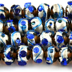 6mm Round Silverfoil Sputnik, AMBER