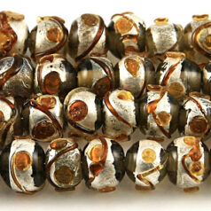 6mm Round Silverfoil Sputnik, GREY