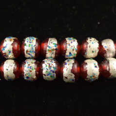 8mm Round Silverfoil Sugarcoat - Red