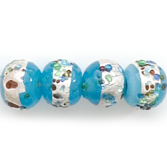 7mm Round Silverfoil Sugarcoat - Turquoise