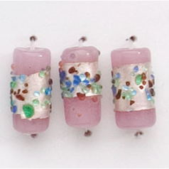 5x10mm Tube Silverfoil Sugarcoat - Pink