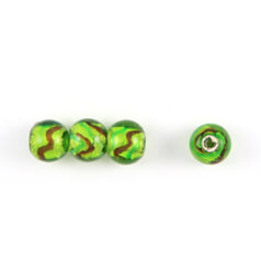 10mm Round Silverfoil Colourswirl - Chartreuse