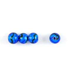 10mm Round Silverfoil Colourswirl - Dark Blue Aqua
