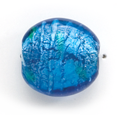 16x12mm Disc Fancy Silverfoil - Blue/Green