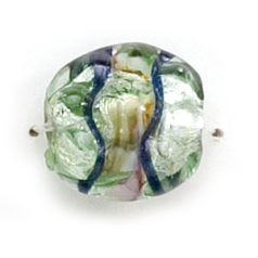 16x12mm Disc Flower Fancy Silverfoil - Lt. Peridot