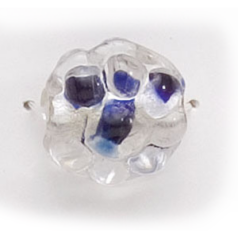 16x12mm Disc Flower Fancy Silverfoil - Crystal/Blue