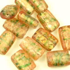 20x12x8mm Flat Tube Fancy Silverfoil - Topaz