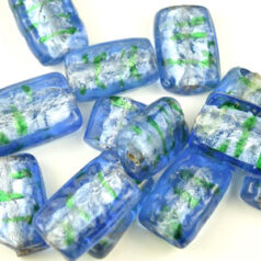 20x12x8mm Flat Tube Fancy Silverfoil - Sapphire