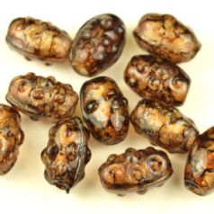 12x9mm Oval Fancy Silverfoil - Brown