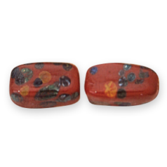13x6mm Rectangle Opaque Fiori - Brown