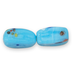 13x6mm Rectangle Opaque Fiori - Turquoise