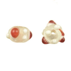 6mm Tri-Bead Crystal w/Dots - Red