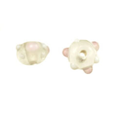 6mm Tri-Bead Crystal w/Dots - Pink