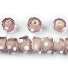 6x9mm Wheel w/White Dots,  LIGHT AMETHYST