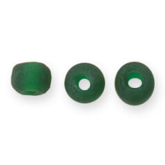 Beads, Glass Beads,  7mm Crow, Transparent Matte GREEN PEPPER