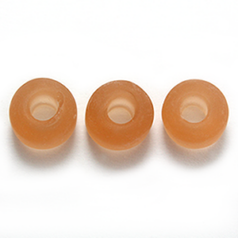 Glass Crow Bead - 9mm - Transparent Matte Carnelian