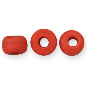 Glass Crow Bead - 9mm - Opaque Frost Red
