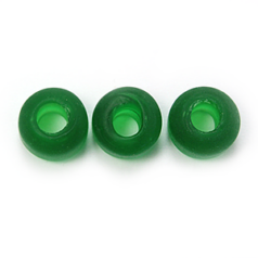 Glass Crow Bead - 9mm - Transparent Matte Green Pepper