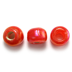 Glass Crow Bead - 9mm - Transparent Iris Iris Mango