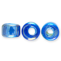 Glass Crow Bead - 9mm -Transparent Iris, BLUE