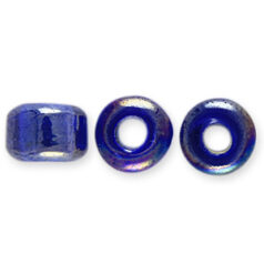 Glass Crow Bead - 9mm -Transparent Iris, DARK BLUE