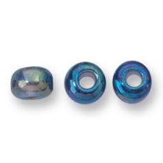 Glass Crow Bead - 9mm - Transparent Iris Iris Purple