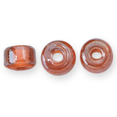 Glass Crow Bead - 9mm -Transparent Lustre, ORANGE