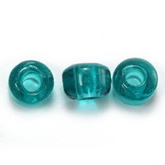 Glass Crow Bead - 9mm - Transparent Teal