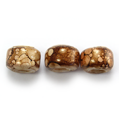 Glass Crow Bead - 9mm Marble - Brown