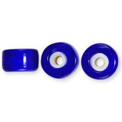 Glass Crow Bead - 9mm - White Heart - Transparent ROYAL BLUE