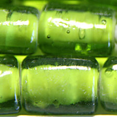 14x8mm Flat Tube Whiteheart - Lt. Green