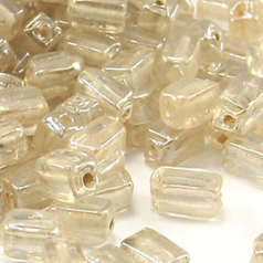 Beads, Glass Beads, 6mm Rectangular Lustre - Crystal