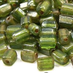 Beads, Glass Beads,  6mm Rectangular Lustre,  LIGHT GREEN