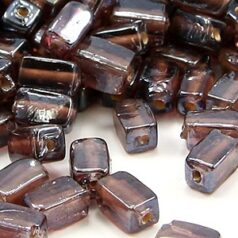 Beads, Glass Beads,  6mm Rectangular Lustre,  LIGHT PURPLE